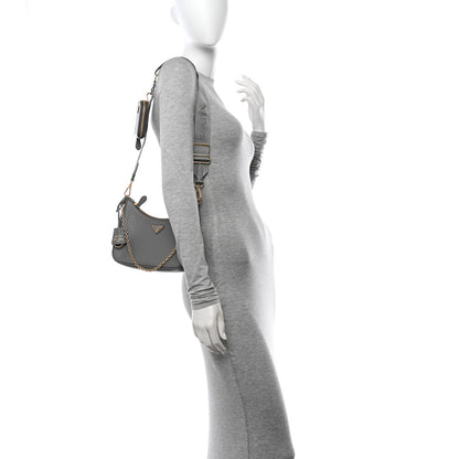 Prada Saffiano Lux Re-Edition 2005 Shoulder Bag Slate 2 of 11