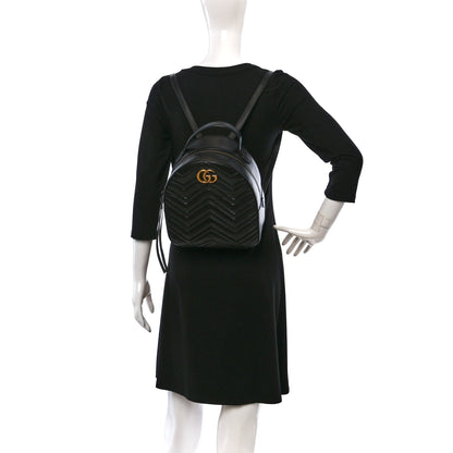 Gucci Calfskin Matelasse GG Marmont Backpack Black 3 of 13