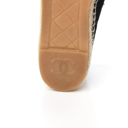 Chanel Suede Pearl CC Espadrilles 38 Black 8 of 11