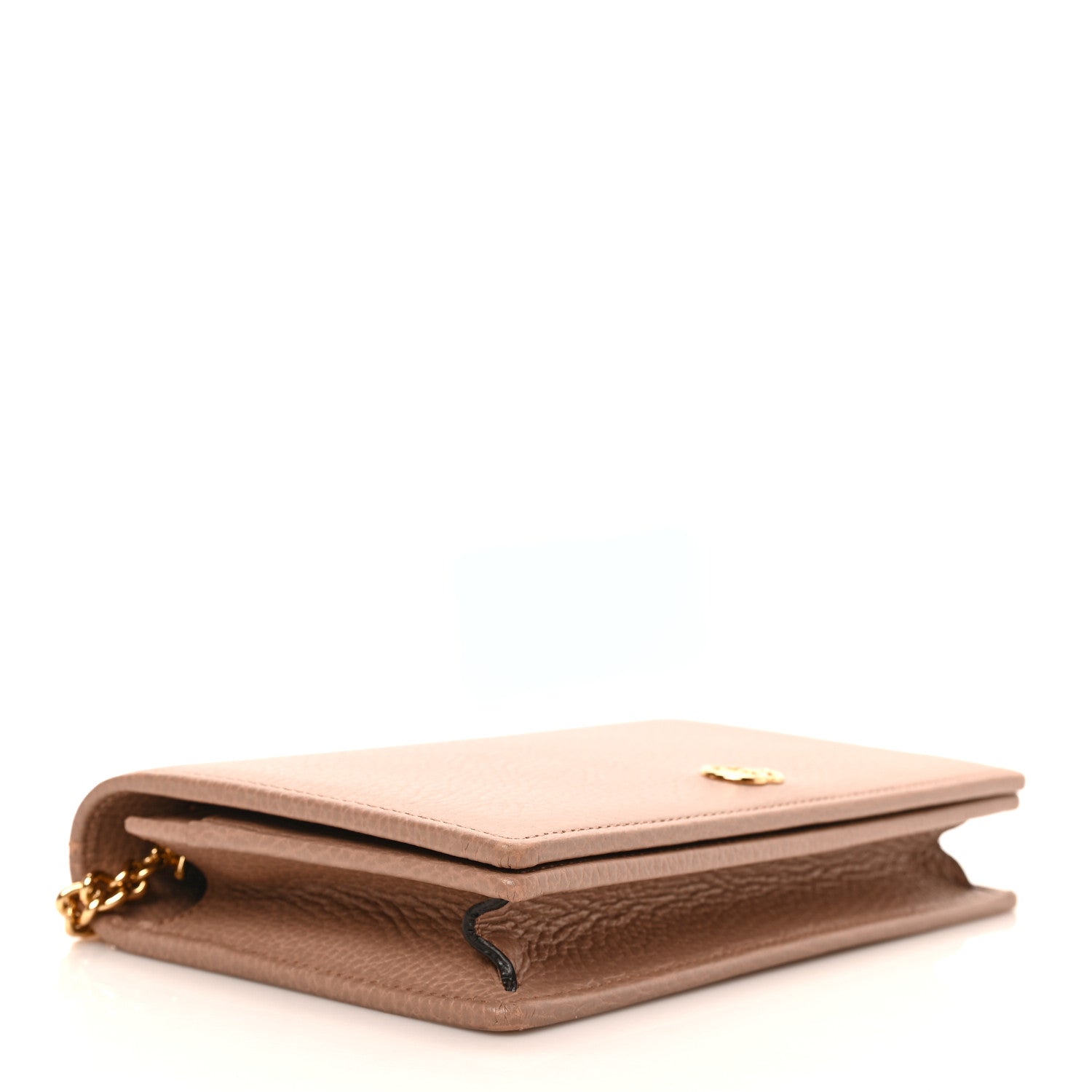 Gucci Calfskin Mini GG Marmont Chain Wallet Porcelain Rose 3 of 8