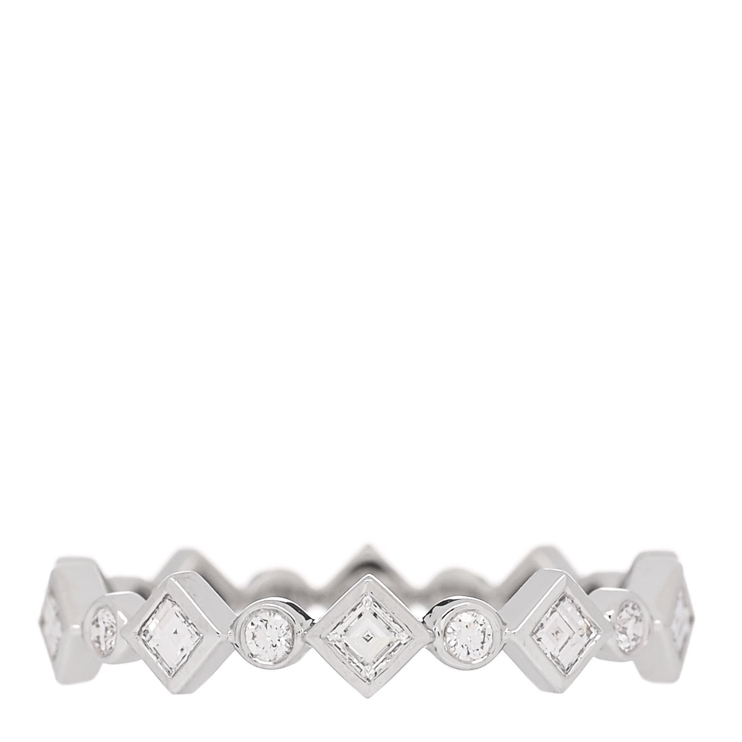 Tiffany Platinum Diamond Jazz Band Ring 48 4.5 1 of 5