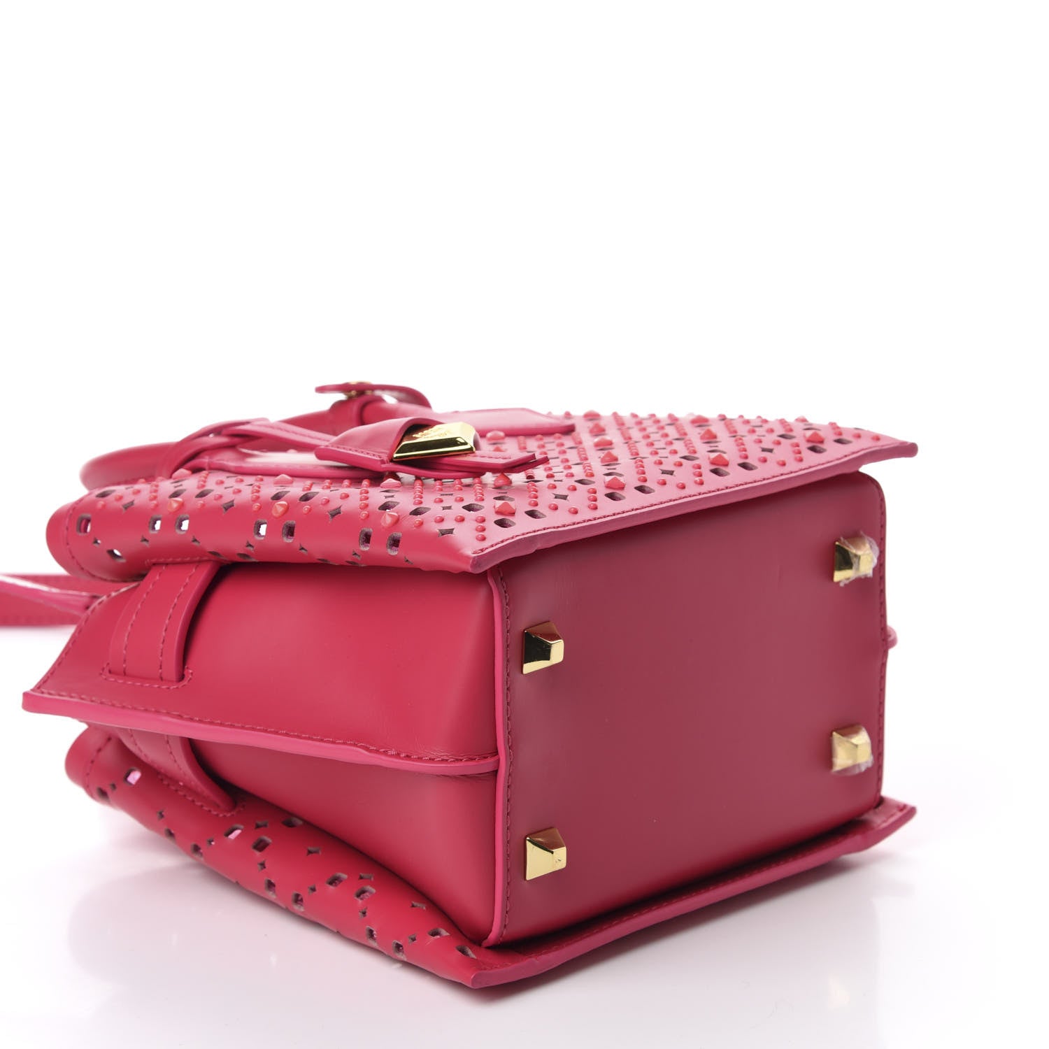 MCM Perforated Calfskin Studded Mini Milla Tote Sugar Pink 4 of 8