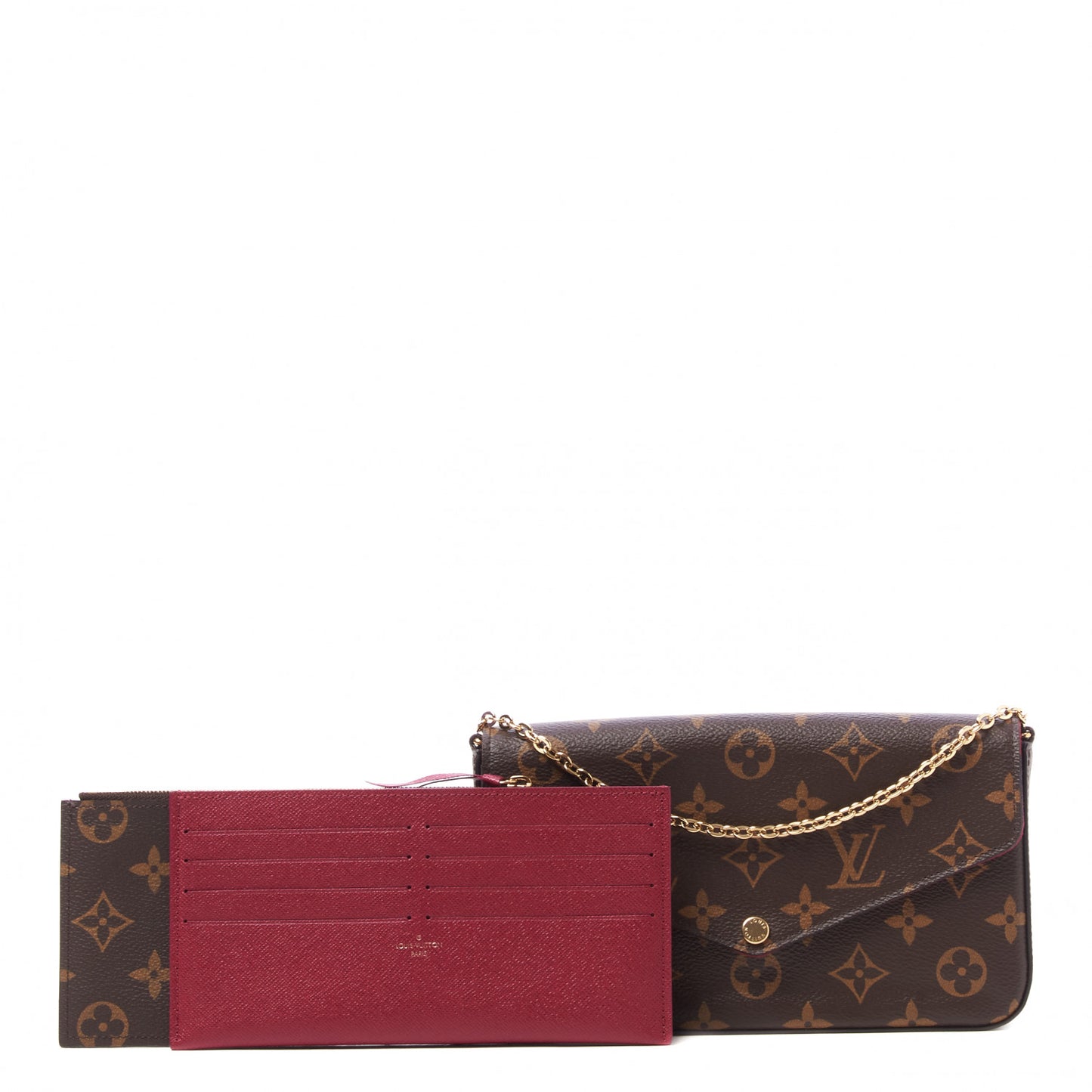 Monogram Pochette Felicie Chain Wallet Fuchsia