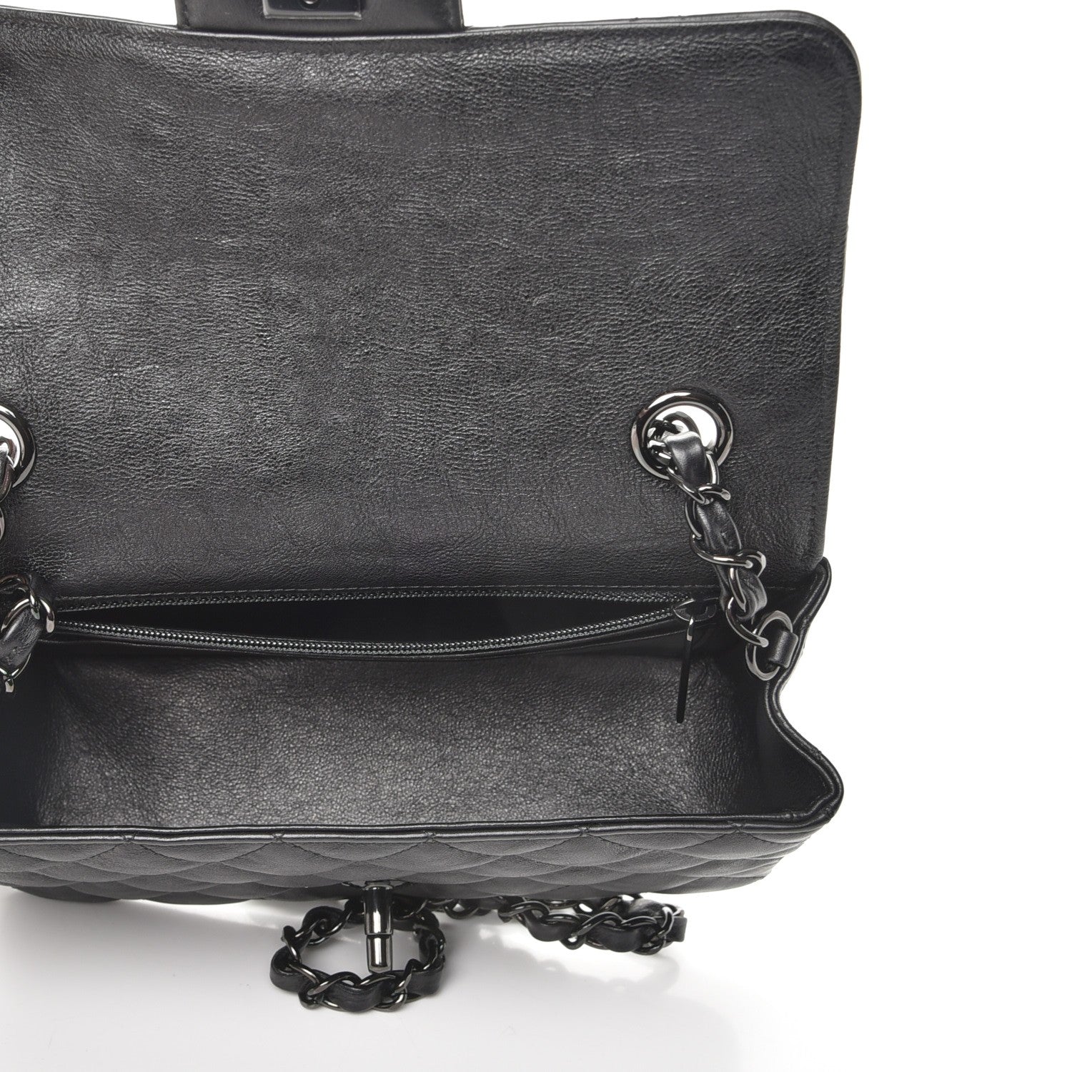 Chanel Crumpled Calfskin Quilted Mini Rectangular Flap So Black 5 of 8