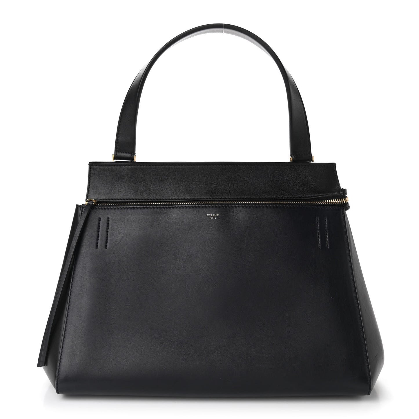Supple Calfskin Large Edge Shoulder Bag Navy Black