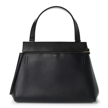 Celine Supple Calfskin Large Edge Shoulder Bag Navy Black 1 of 9