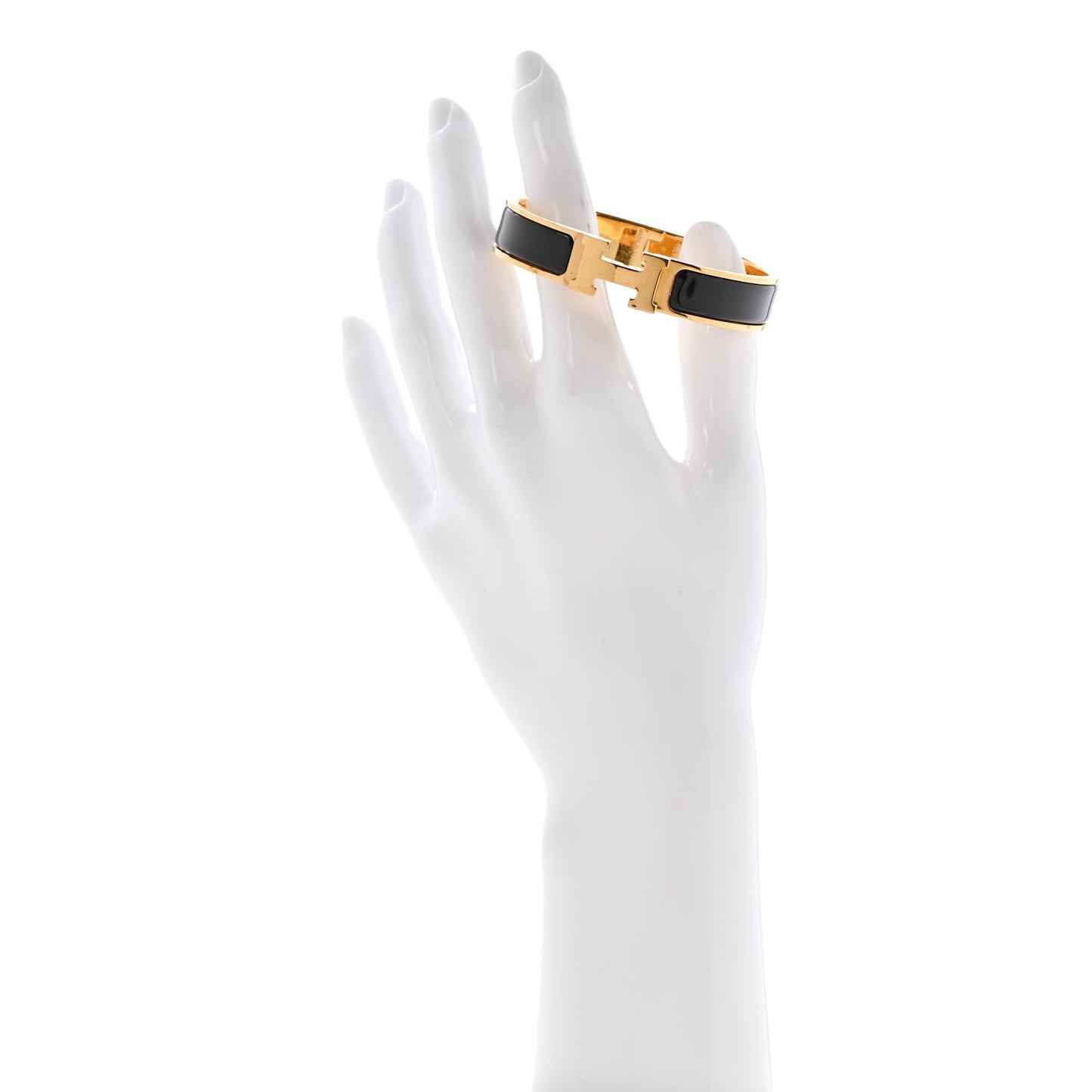 Enamel Narrow Clic Clac H Bracelet PM Black