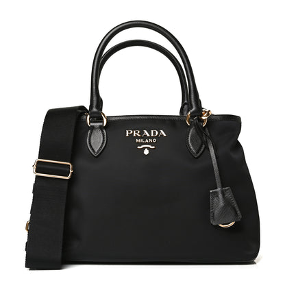 Prada Tessuto Nylon Saffiano Small Tote Black 1 of 9