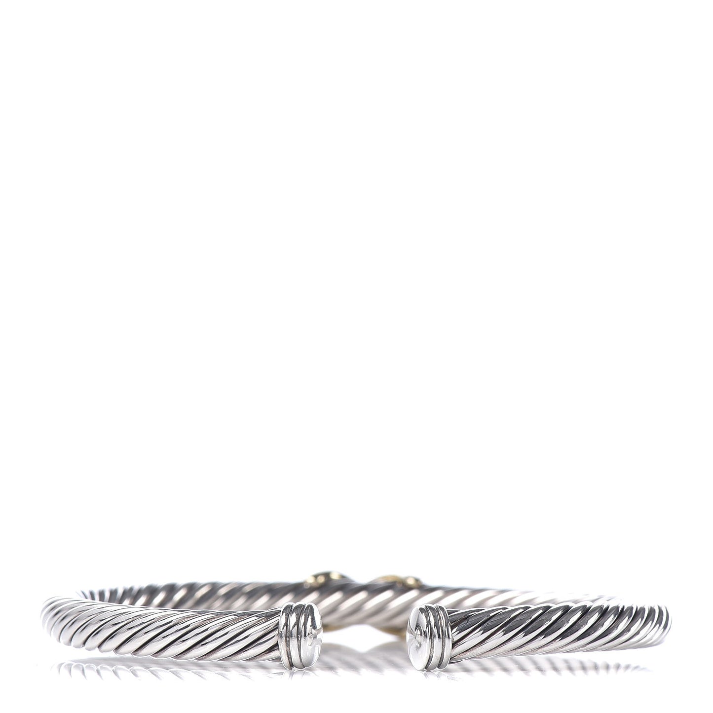 Sterling Silver 14K Yellow Gold 5mm X Station Cable Bracelet