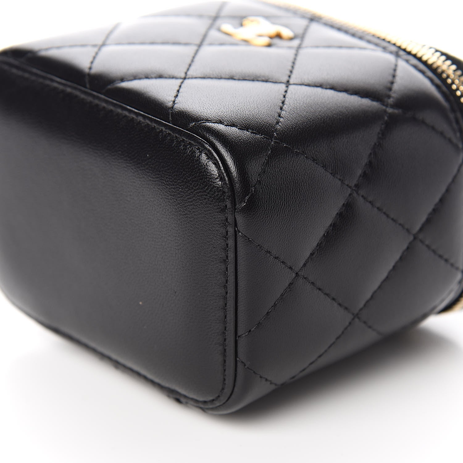 Chanel Lambskin Quilted Pearl Crush Box With Chain Black 9 of 10