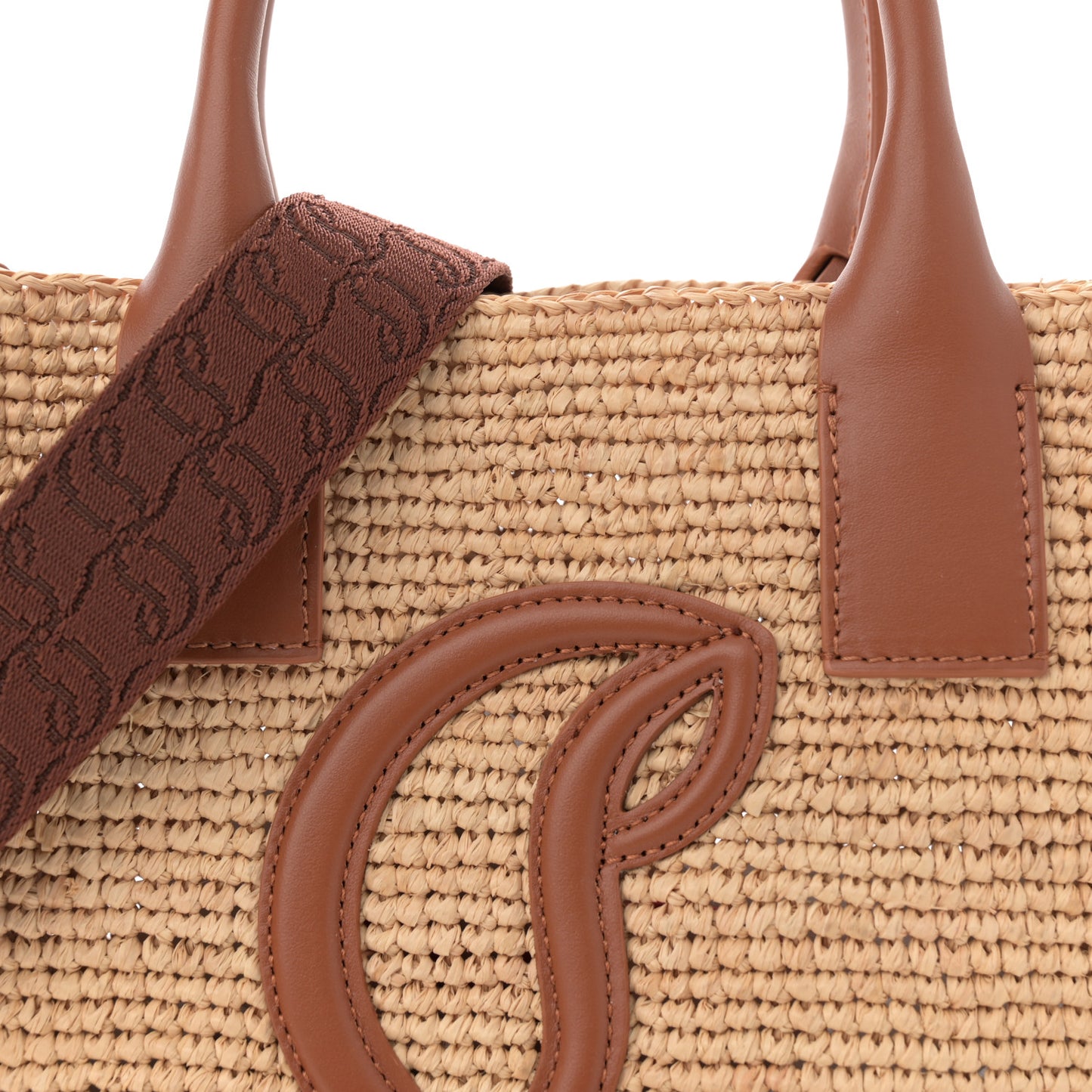 Raffia Calfskin Mini By My Side Tote Natural Cuoio