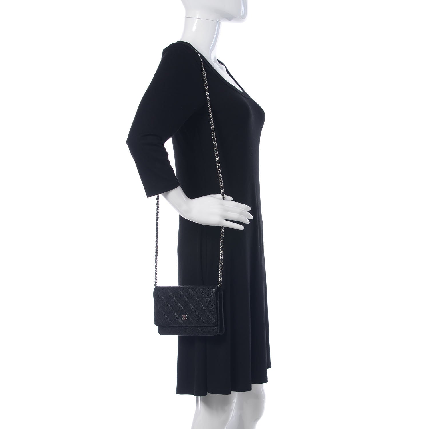 Chanel Caviar Quilted Wallet On Chain WOC Black 2 of 10