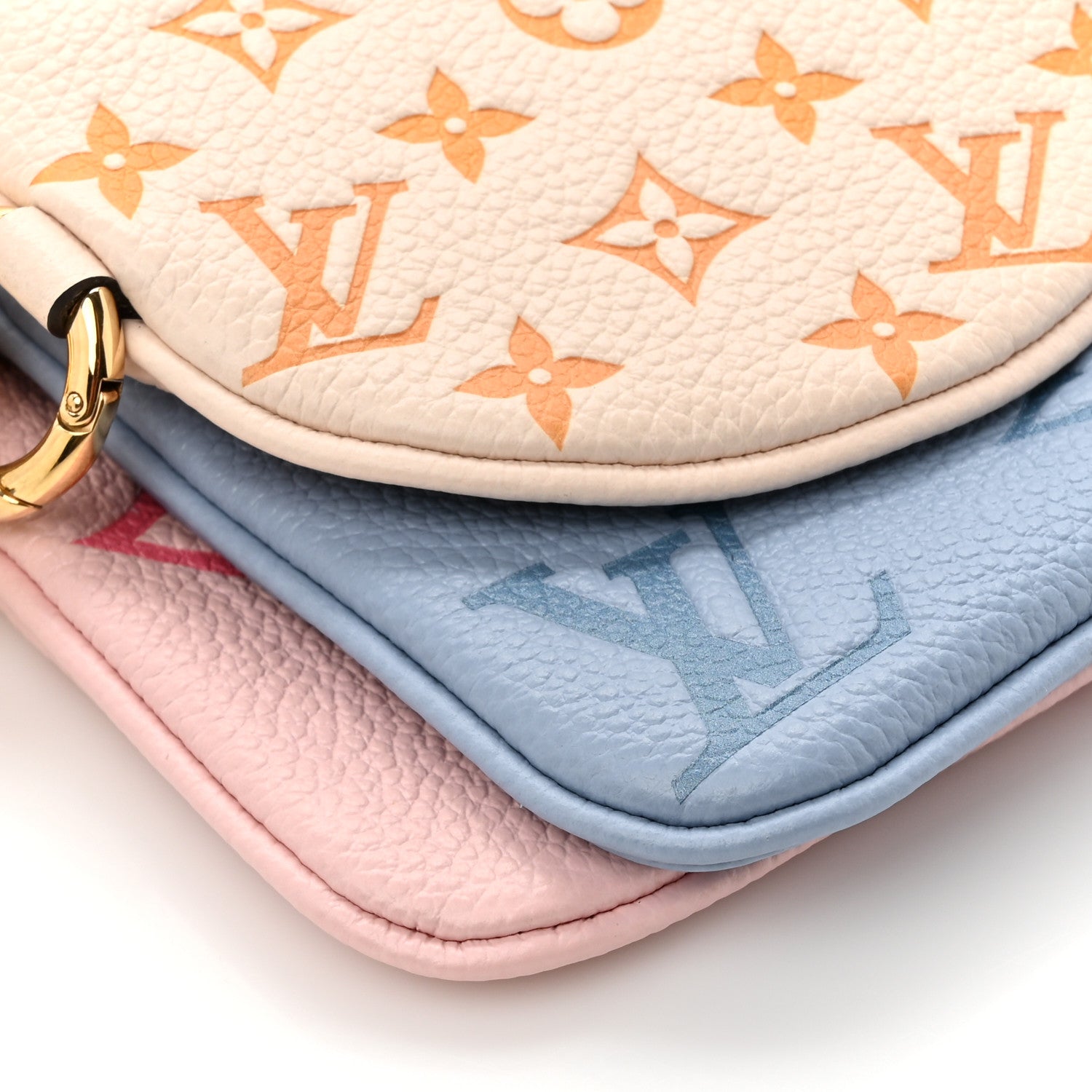 Louis Vuitton Empreinte Monogram Giant By The Pool Trio Pouch Rosebud Summer Blue Cream Saffron 10 of 11
