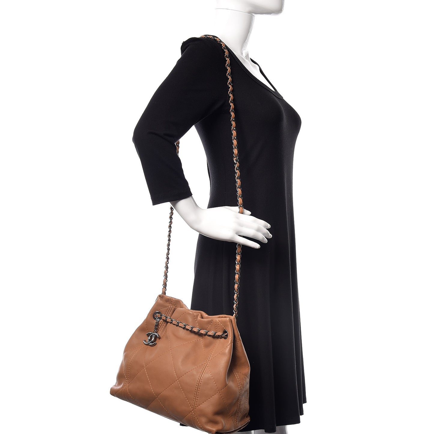 Lambskin Small Soft Touch Shoulder Bag Camel