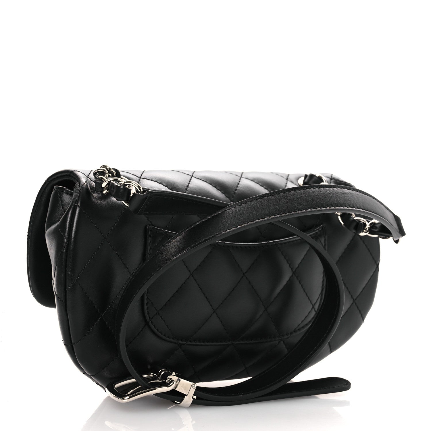 Chanel Calfskin Quilted CC Uniform Flap Belt Bag Black 3 of 12