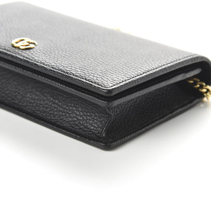 Gucci Calfskin Mini GG Marmont Chain Wallet Black 7 of 10