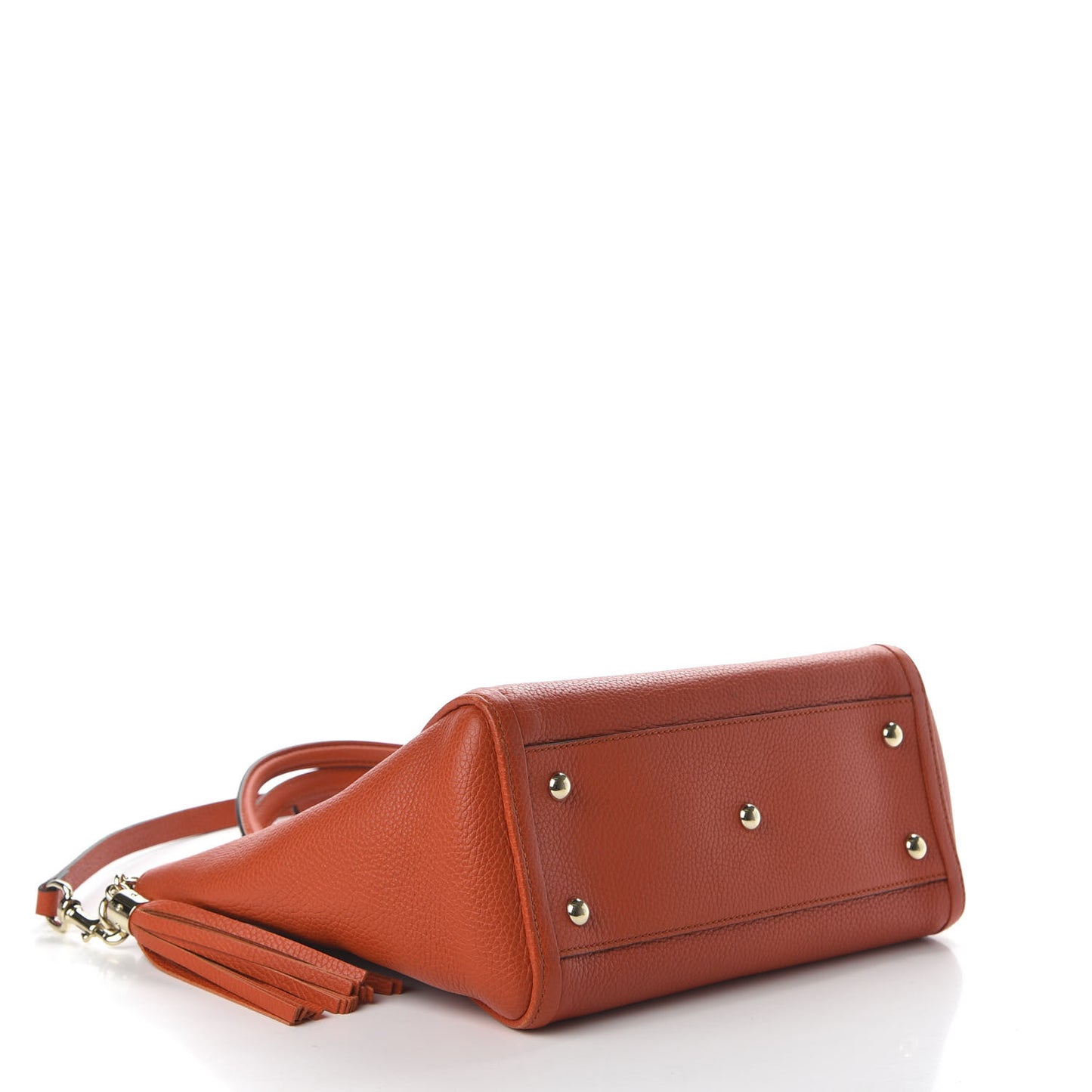 Pebbled Calfskin Small Soho Top Handle Bag Sun Orange