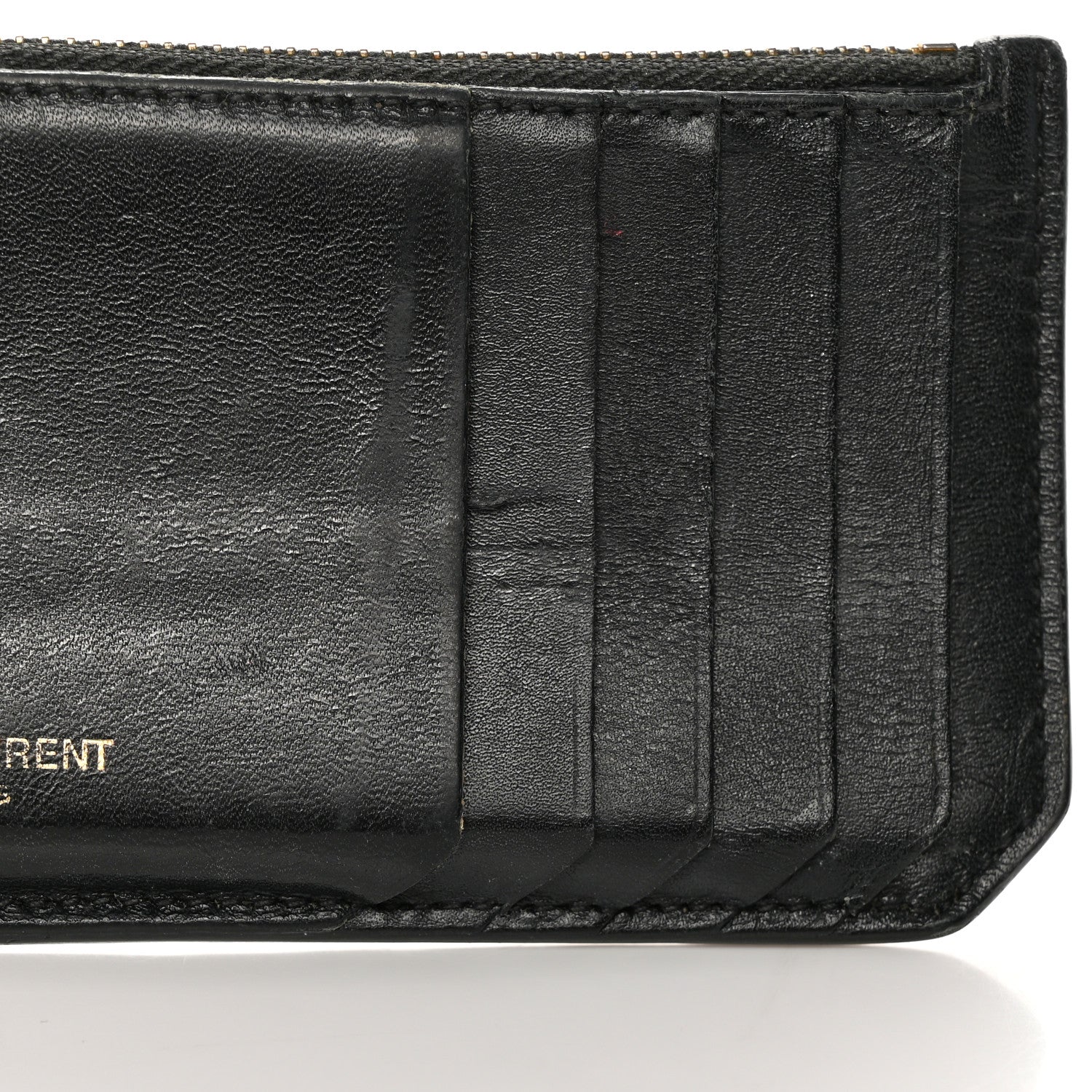 Saint Laurent Calfskin 5 Fragments Zip Pouch Card Holder Black 9 of 17