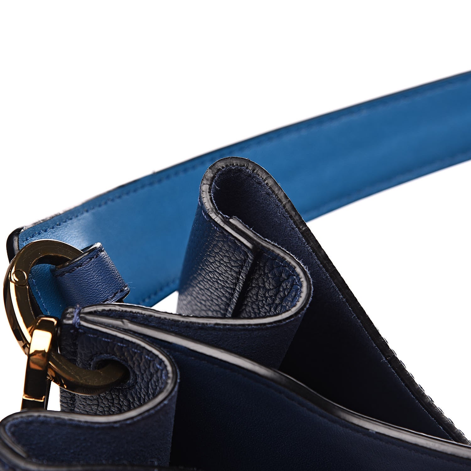 MCM Grained Calfskin Large Milla Hobo Navy Blue 12 of 12