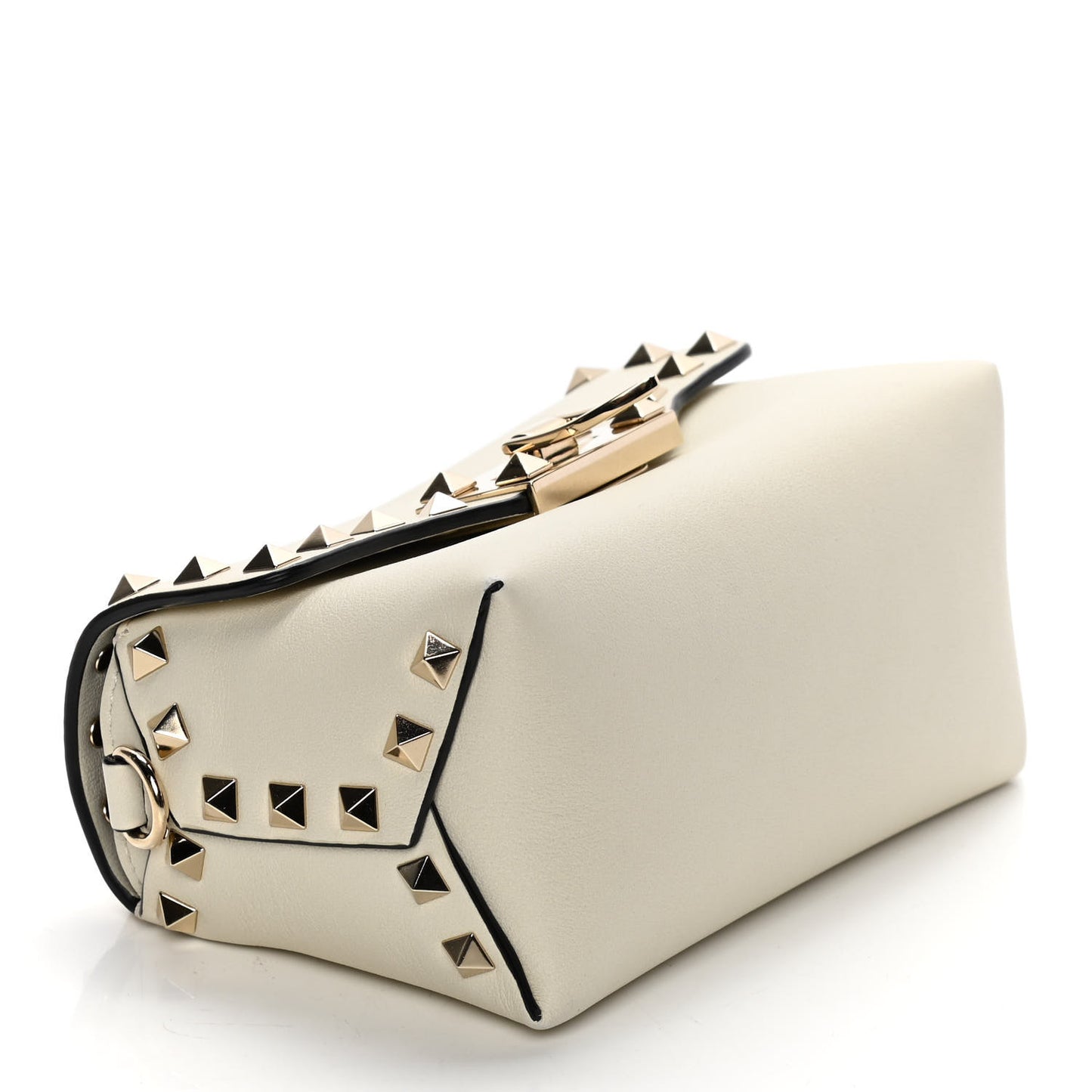Calfskin Mini Rockstud Crossbody Bag Ivory