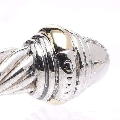 David Yurman Sterling Silver 14K Yellow Gold Diamond 5mm Cable Classics Bracelet 7 of 7