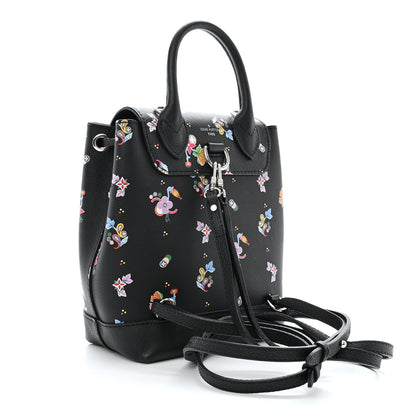 Louis Vuitton Calfskin Flower Lockme Mini Backpack Black Multicolor 3 of 12