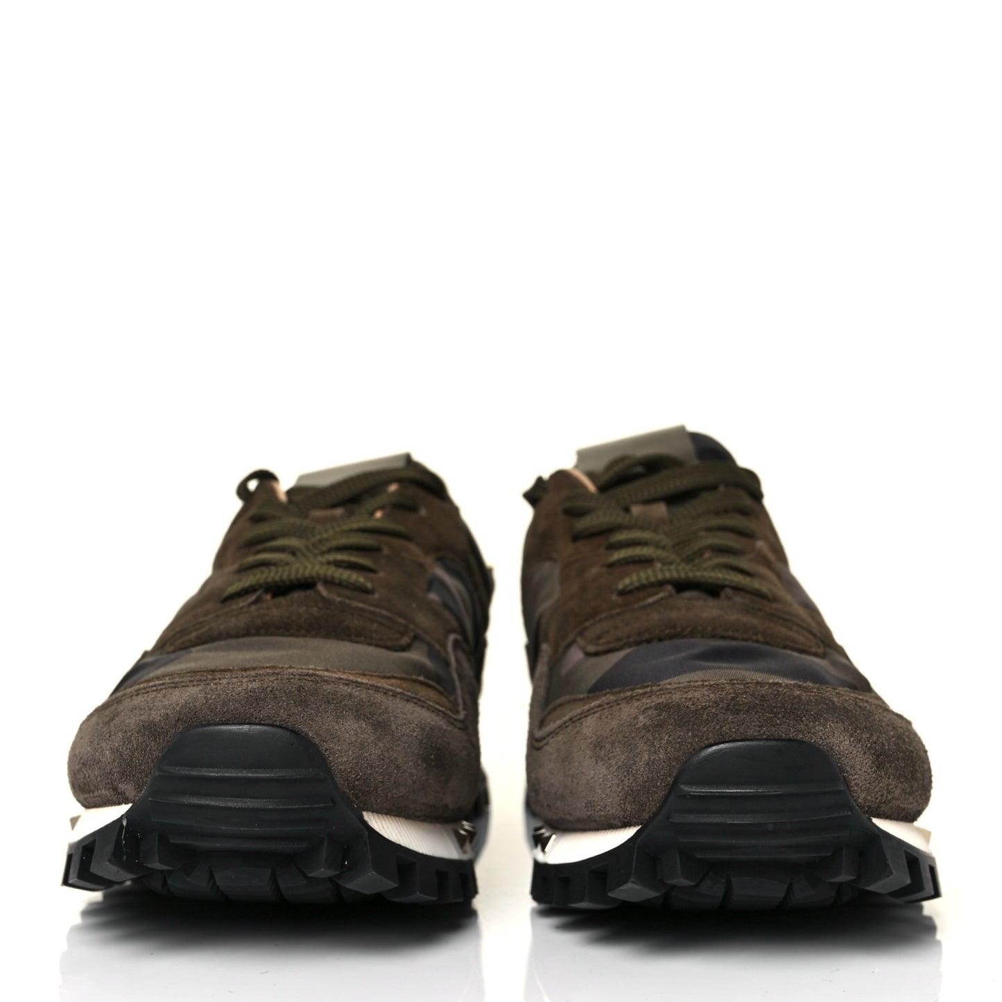 Nappa Suede Camouflage Womens Soul Rockstud Sneakers 41 Green Multicolor