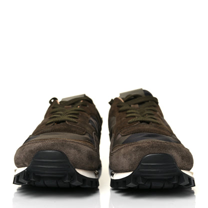 Valentino Garavani Nappa Suede Camouflage Womens Soul Rockstud Sneakers 41 Green Multicolor 2 of 8