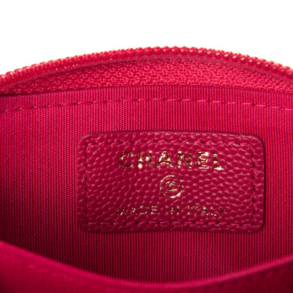 Chanel Caviar Quilted Boy Zip Around Coin Purse Wallet Dark Pink 6 of 7