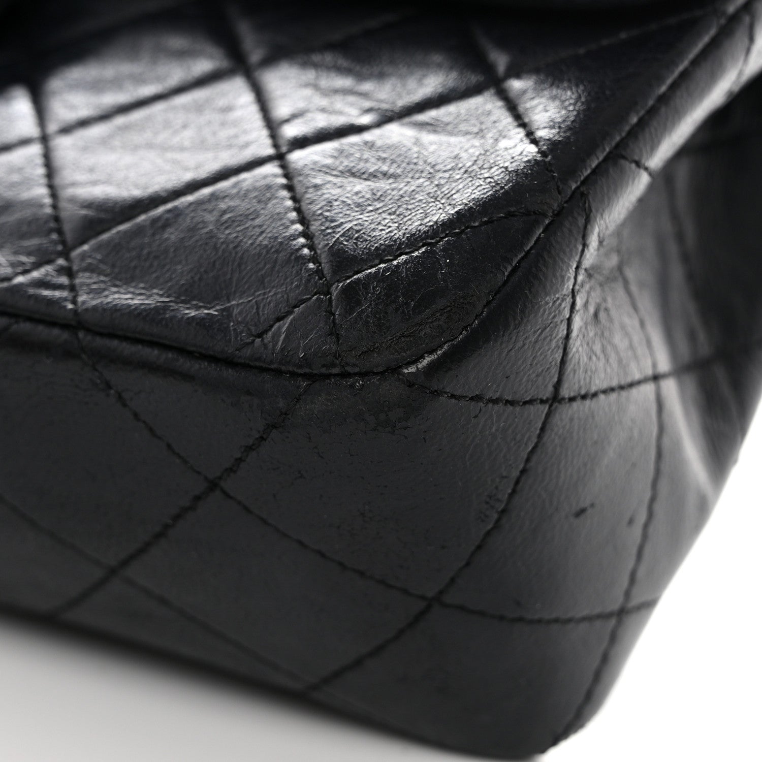 Chanel Lambskin Quilted Medium Double Flap Black 12 of 14