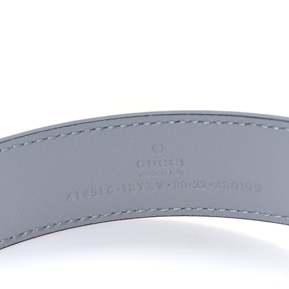 Gucci Azalea Calfskin Enamel Monochrome Double G 30mm Belt 80 32 Deep Grey 3 of 4