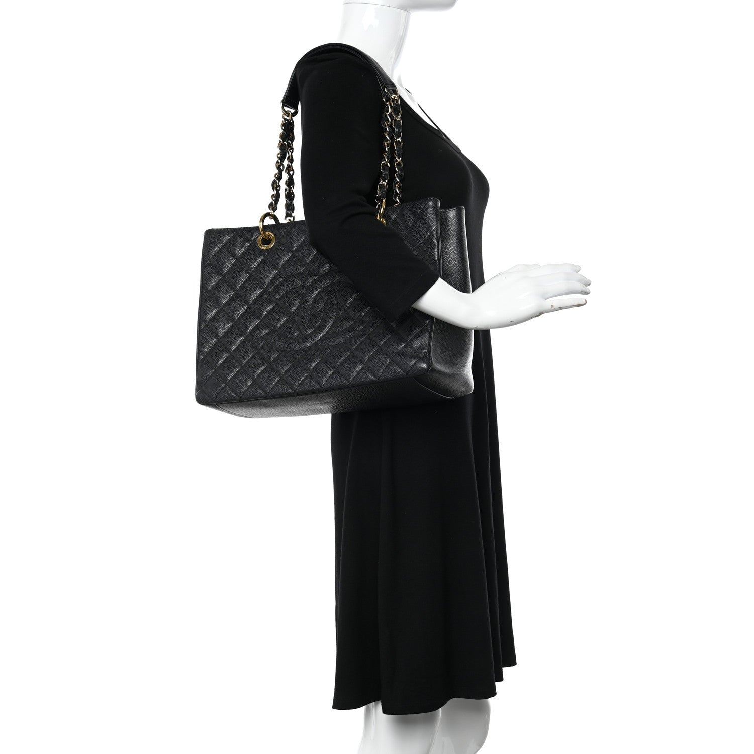 Chanel Caviar Quilted Grand Shopping Tote GST Black 2 of 18