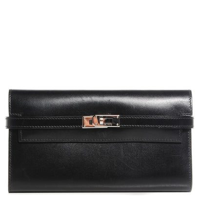 Hermes Box Kelly Longue Wallet Black 1 of 15