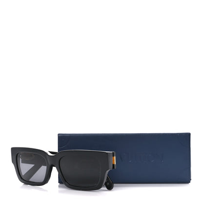 Louis Vuitton Acetate LV Frame Rectangle Sunglasses Z1722W Black 9 of 9
