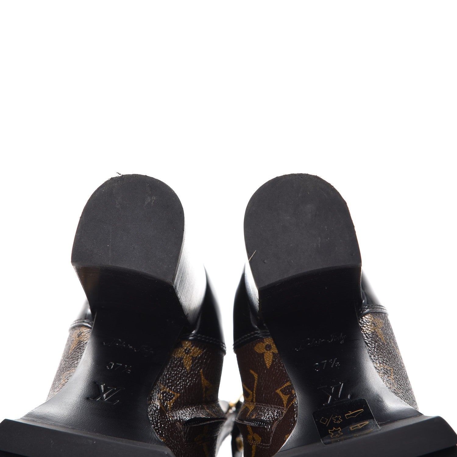 Louis Vuitton Patent Calfskin Monogram Star Trail Ankle Boots 37.5 Black 9 of 10