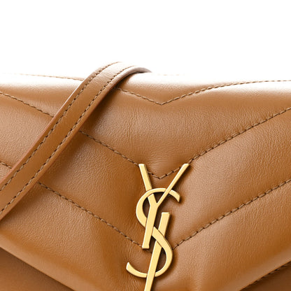 Saint Laurent Calfskin Y Quilted Monogram Toy Loulou Crossbody Bag Dark Natural 8 of 10