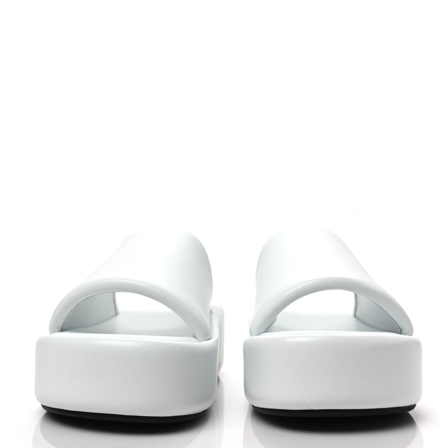 Smooth Nappa Logo Rise Platform Sandals 37 White Black