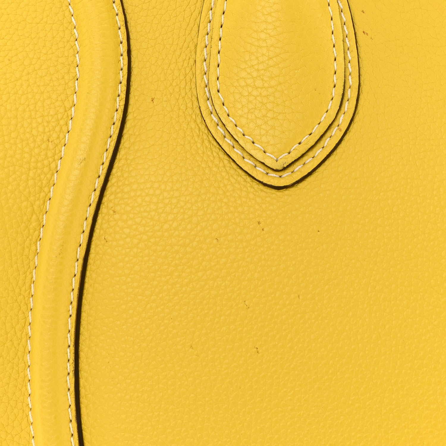 Celine Drummed Calfskin Mini Luggage Citron 16 of 19