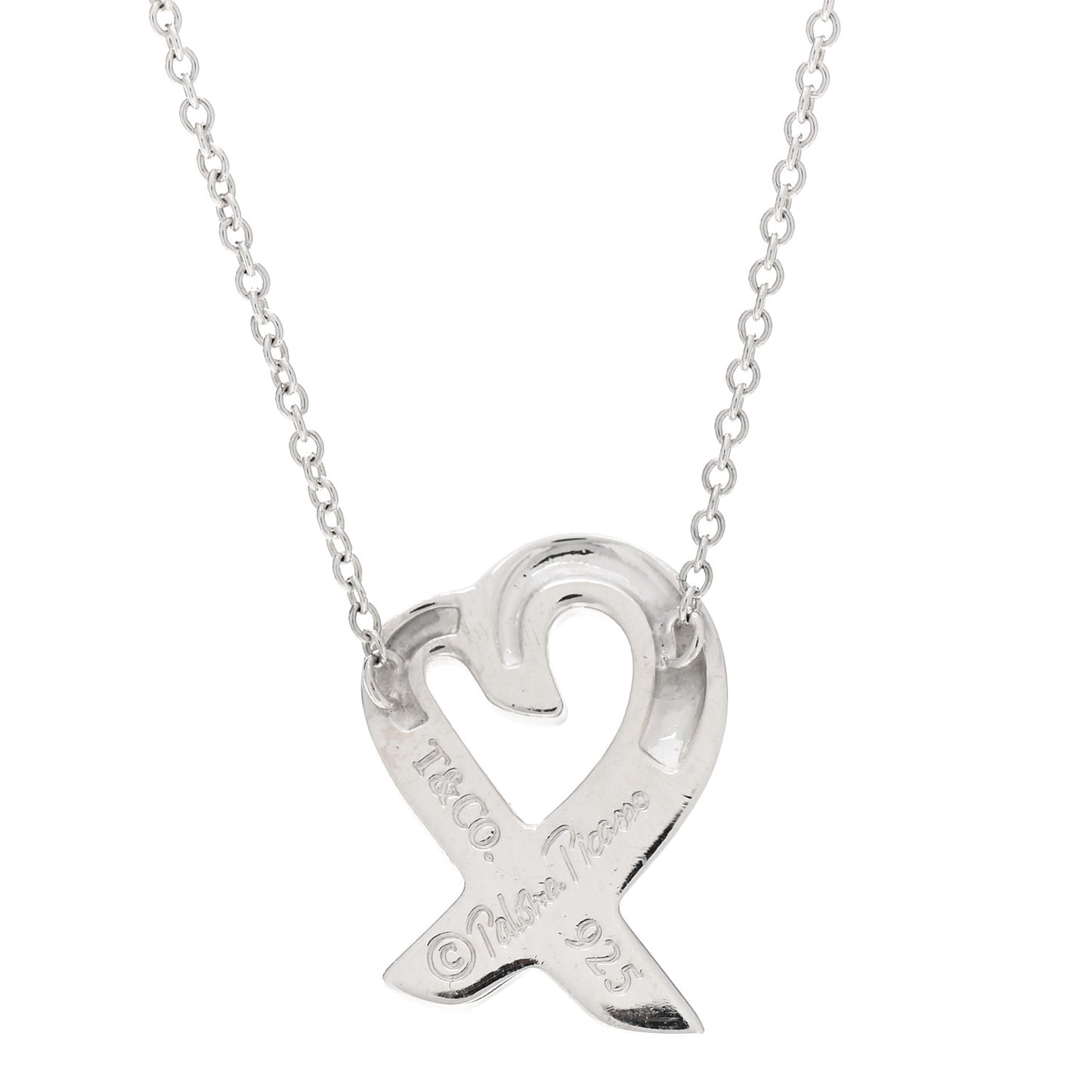 Sterling Silver Small Paloma Picasso Loving Heart Pendant Necklace