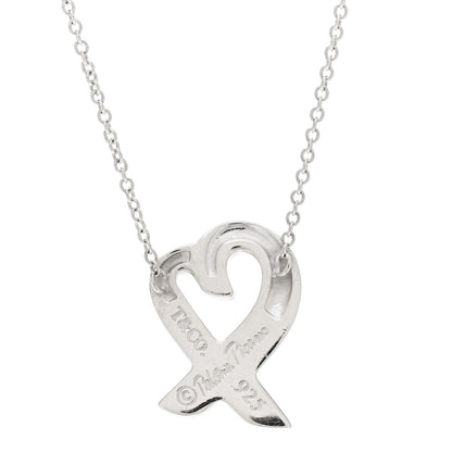 Tiffany Sterling Silver Small Paloma Picasso Loving Heart Pendant Necklace 4 of 5