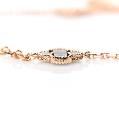 Van Cleef & Arpels 18K Rose Gold Diamond Gray Mother of Pearl 20 Motifs Vintage Alhambra Necklace 5 of 7