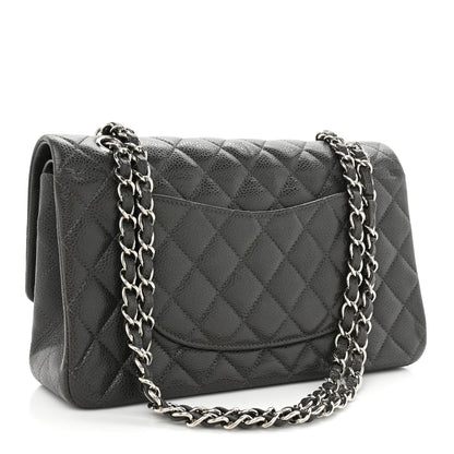 Chanel Caviar Quilted Medium Double Flap Dark Grey 3 of 16