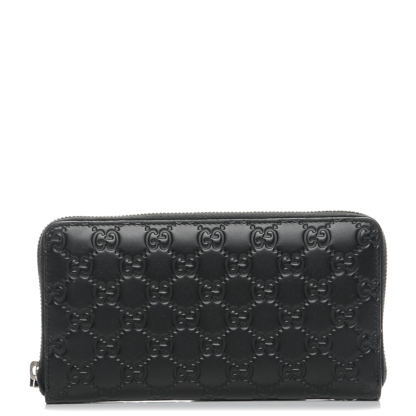 Guccissima Signature Zip Around Organizer Wallet Black
