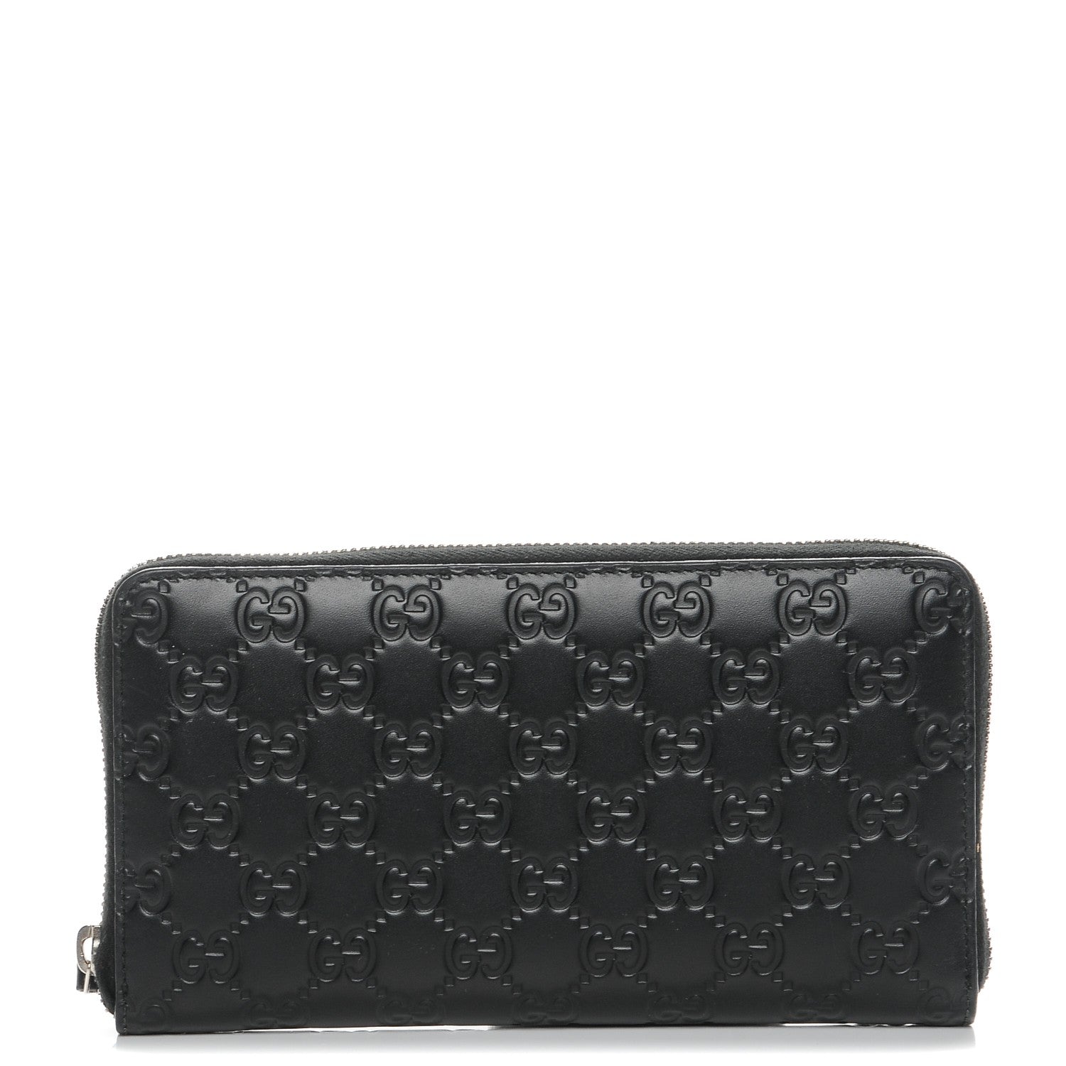 Gucci Guccissima Signature Zip Around Organizer Wallet Black 1 of 7
