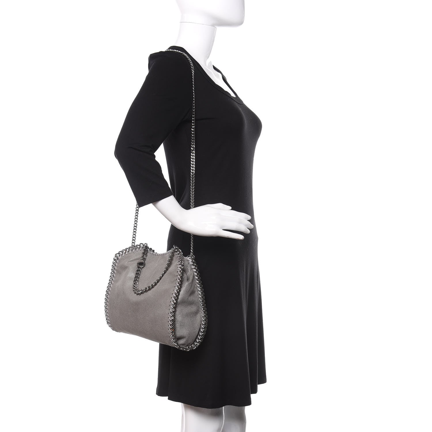 Stella McCartney Shaggy Deer Mini Falabella Tote Light Grey 2 of 10