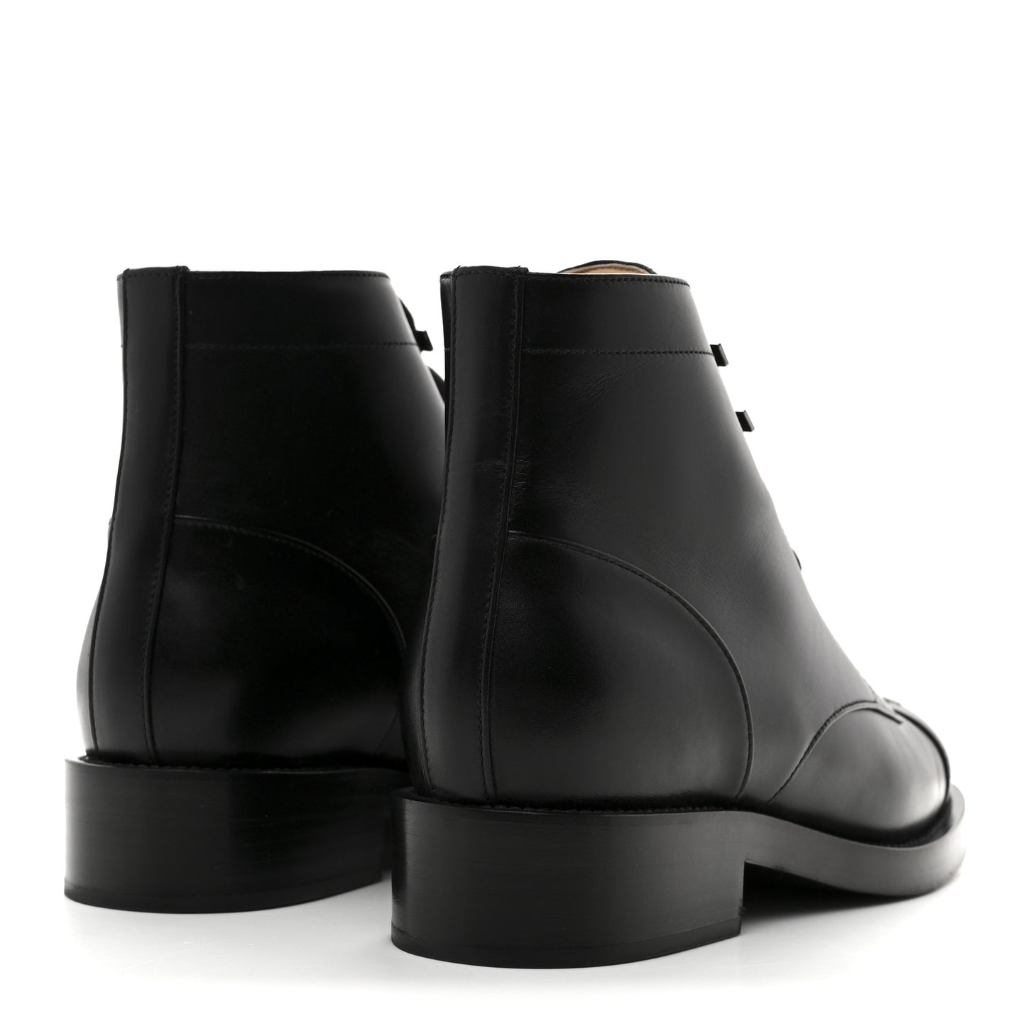 Calfskin Lace Up CC Combat Boots 40 Black