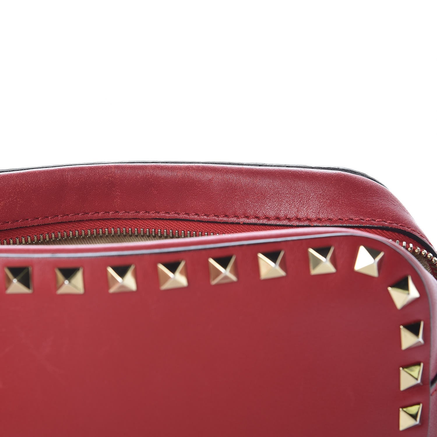Valentino Garavani Calfskin Rockstud Camera Crossbody Bag Red 8 of 12