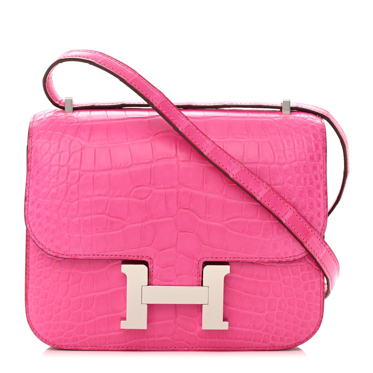 Matte Alligator Constance 18 Rose Shocking