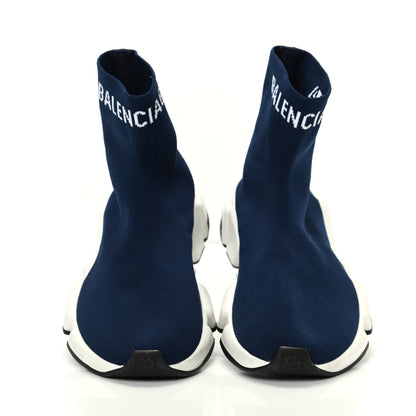 Balenciaga Neoprene Knit Womens Hi Speed Sneakers 37 Navy 5 of 8