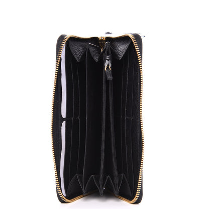 Gucci Dollar Calfskin GG Marmont Zip Around Wallet Black 4 of 9